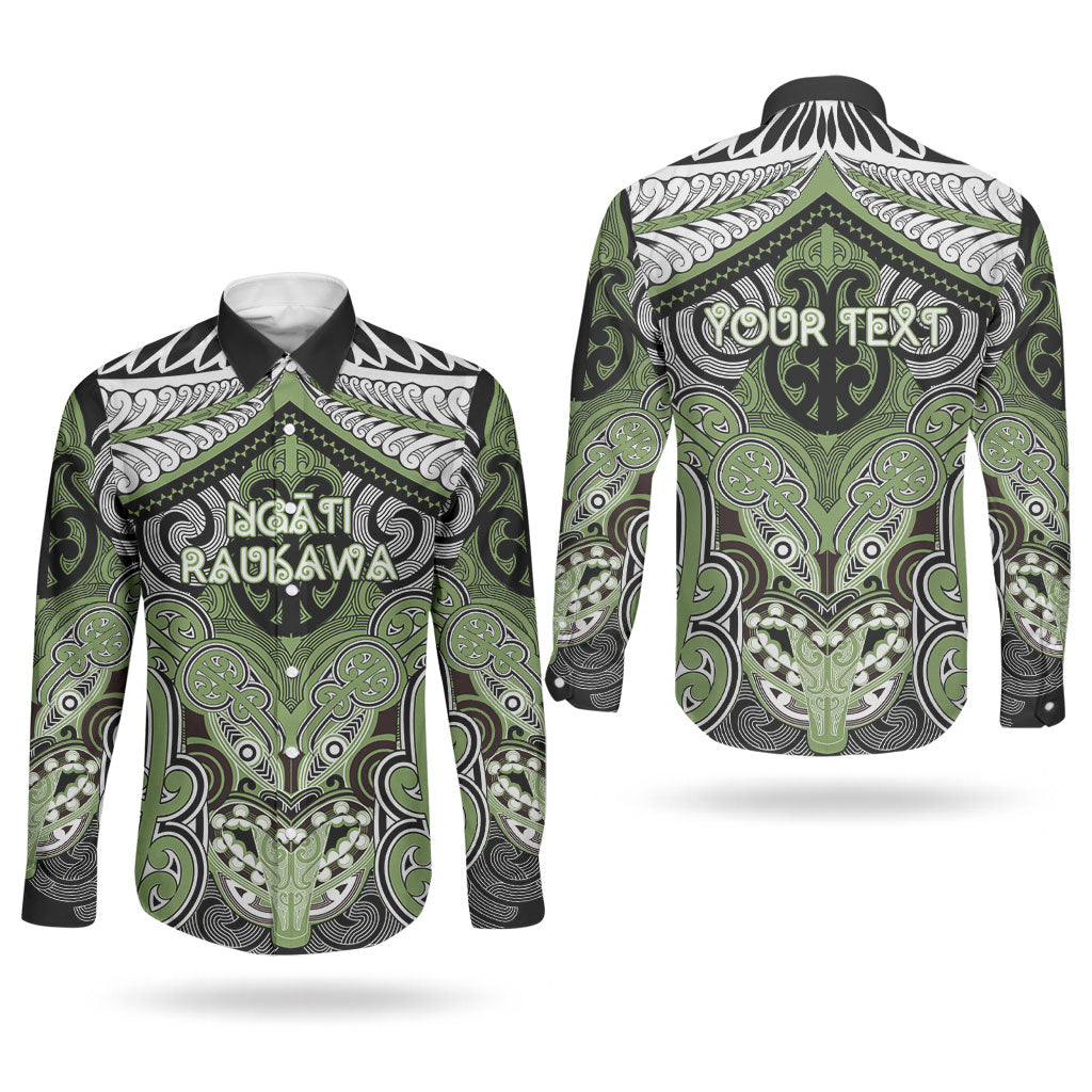 Aotearoa Iwi Ngati Raukawa Personalised Couples Matching Mermaid Dress and Long Sleeve Button Shirt Maori Kowhaiwhai Pattern LT19 - Polynesian Pride