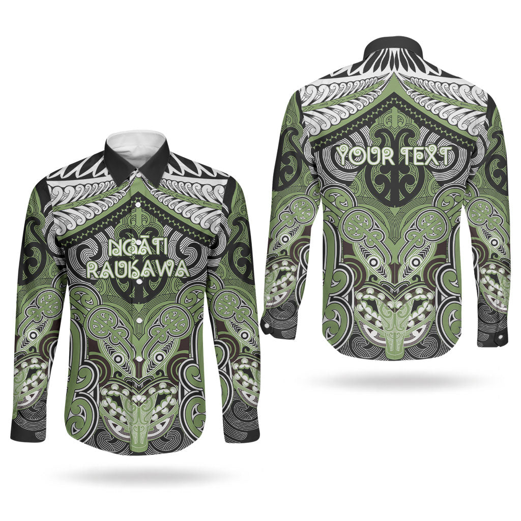 Aotearoa Iwi Ngati Raukawa Personalised Couples Matching Off Shoulder Maxi Dress and Long Sleeve Button Shirt Maori Kowhaiwhai Pattern LT19 - Polynesian Pride