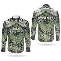 Aotearoa Iwi Ngati Raukawa Personalised Couples Matching Off Shoulder Short Dress and Long Sleeve Button Shirt Maori Kowhaiwhai Pattern LT19 - Polynesian Pride