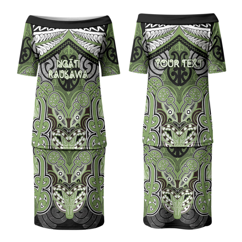 Aotearoa Iwi Ngati Raukawa Personalised Couples Matching Puletasi and Hawaiian Shirt Maori Kowhaiwhai Pattern LT19 - Polynesian Pride