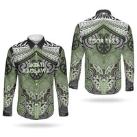 Aotearoa Iwi Ngati Raukawa Personalised Couples Matching Summer Maxi Dress and Long Sleeve Button Shirt Maori Kowhaiwhai Pattern LT19 - Polynesian Pride