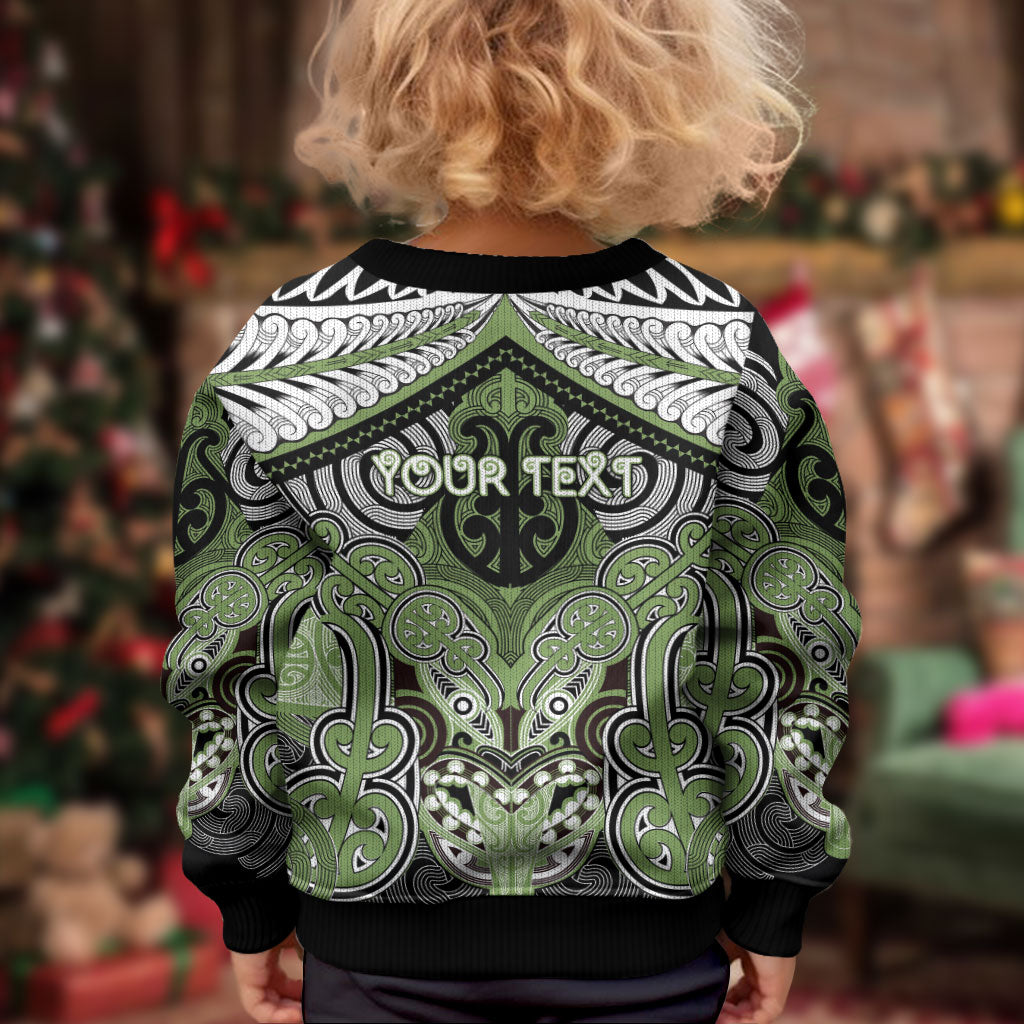Aotearoa Iwi Ngati Raukawa Personalised Kid Ugly Christmas Sweater Maori Kowhaiwhai Pattern LT19 - Polynesian Pride