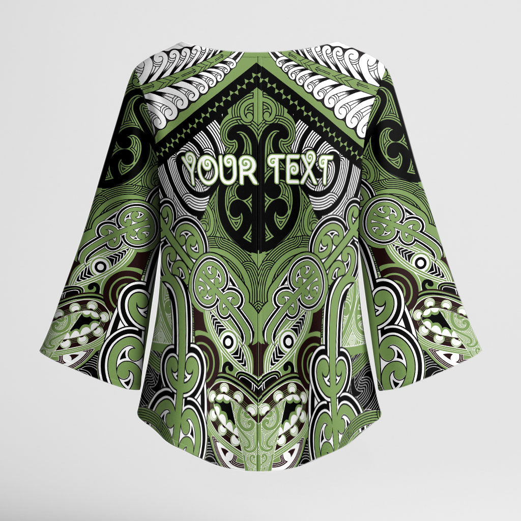 Aotearoa Iwi Ngati Raukawa Personalised Kimono Sleeve Blouse Maori Kowhaiwhai Pattern LT19 - Polynesian Pride