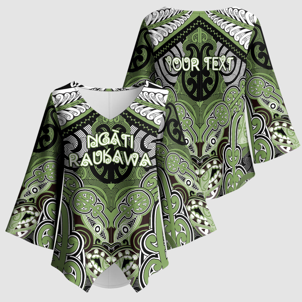 Aotearoa Iwi Ngati Raukawa Personalised Kimono Sleeve Blouse Maori Kowhaiwhai Pattern LT19 - Polynesian Pride