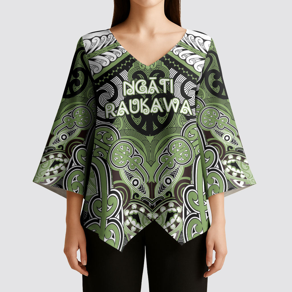 Aotearoa Iwi Ngati Raukawa Personalised Kimono Sleeve Blouse Maori Kowhaiwhai Pattern LT19 - Polynesian Pride