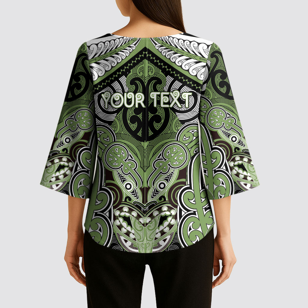 Aotearoa Iwi Ngati Raukawa Personalised Kimono Sleeve Blouse Maori Kowhaiwhai Pattern LT19 - Polynesian Pride