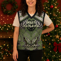 Aotearoa Iwi Ngati Raukawa Personalised Christmas Knitted V-Neck Vest Maori Kowhaiwhai Pattern LT19 - Polynesian Pride