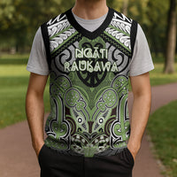 Aotearoa Iwi Ngati Raukawa Personalised Christmas Knitted V-Neck Vest Maori Kowhaiwhai Pattern LT19 - Polynesian Pride