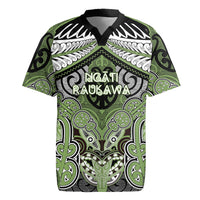 Aotearoa Iwi Ngati Raukawa Personalised Rugby Jersey Maori Kowhaiwhai Pattern LT19 Green - Polynesian Pride