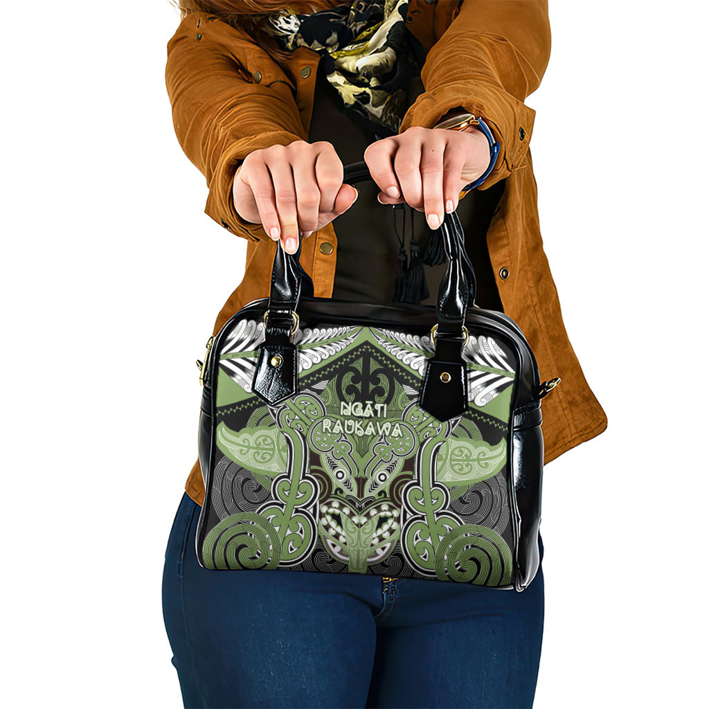 Aotearoa Iwi Ngati Raukawa Shoulder Handbag Maori Kowhaiwhai Pattern LT19 One Size Green - Polynesian Pride
