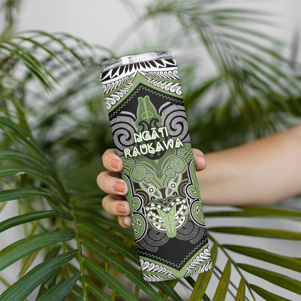 Aotearoa Iwi Ngati Raukawa Personalised Skinny Tumbler Maori Kowhaiwhai Pattern LT19 - Polynesian Pride
