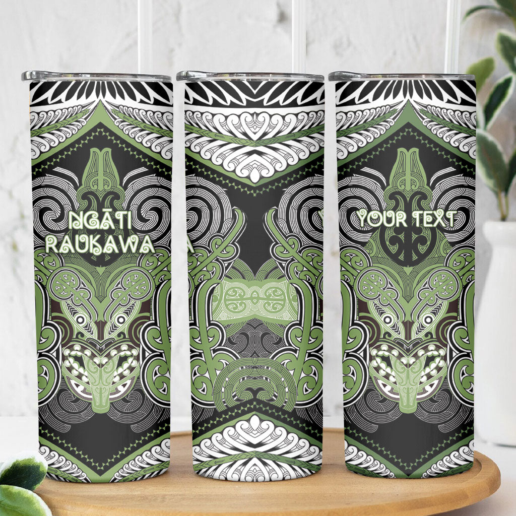 Aotearoa Iwi Ngati Raukawa Personalised Skinny Tumbler Maori Kowhaiwhai Pattern LT19 - Polynesian Pride