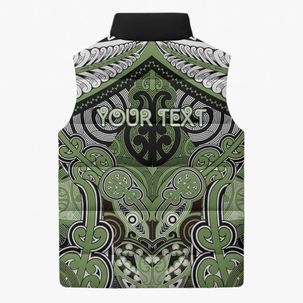 Aotearoa Iwi Ngati Raukawa Personalised Sleeveless Puffer Jacket Maori Kowhaiwhai Pattern LT19 - Polynesian Pride
