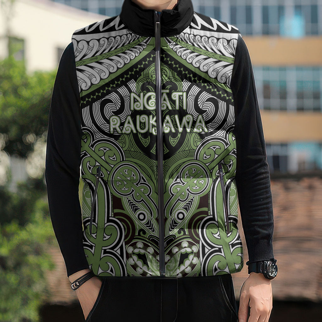 Aotearoa Iwi Ngati Raukawa Personalised Sleeveless Puffer Jacket Maori Kowhaiwhai Pattern LT19 - Polynesian Pride