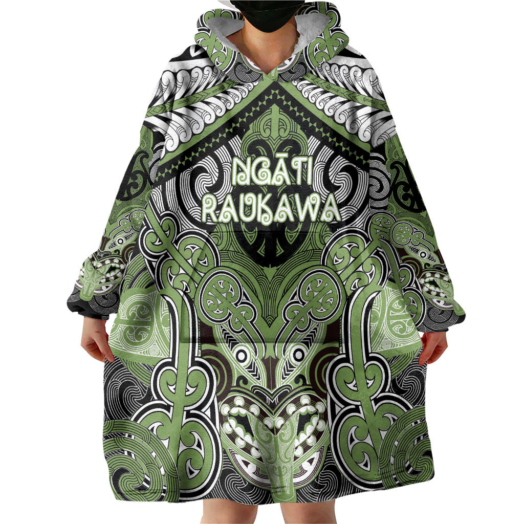 Aotearoa Iwi Ngati Raukawa Personalised Wearable Blanket Hoodie Maori Kowhaiwhai Pattern LT19 - Polynesian Pride