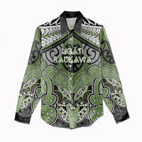 Aotearoa Iwi Ngati Raukawa Personalised Women Casual Shirt Maori Kowhaiwhai Pattern LT19 - Polynesian Pride