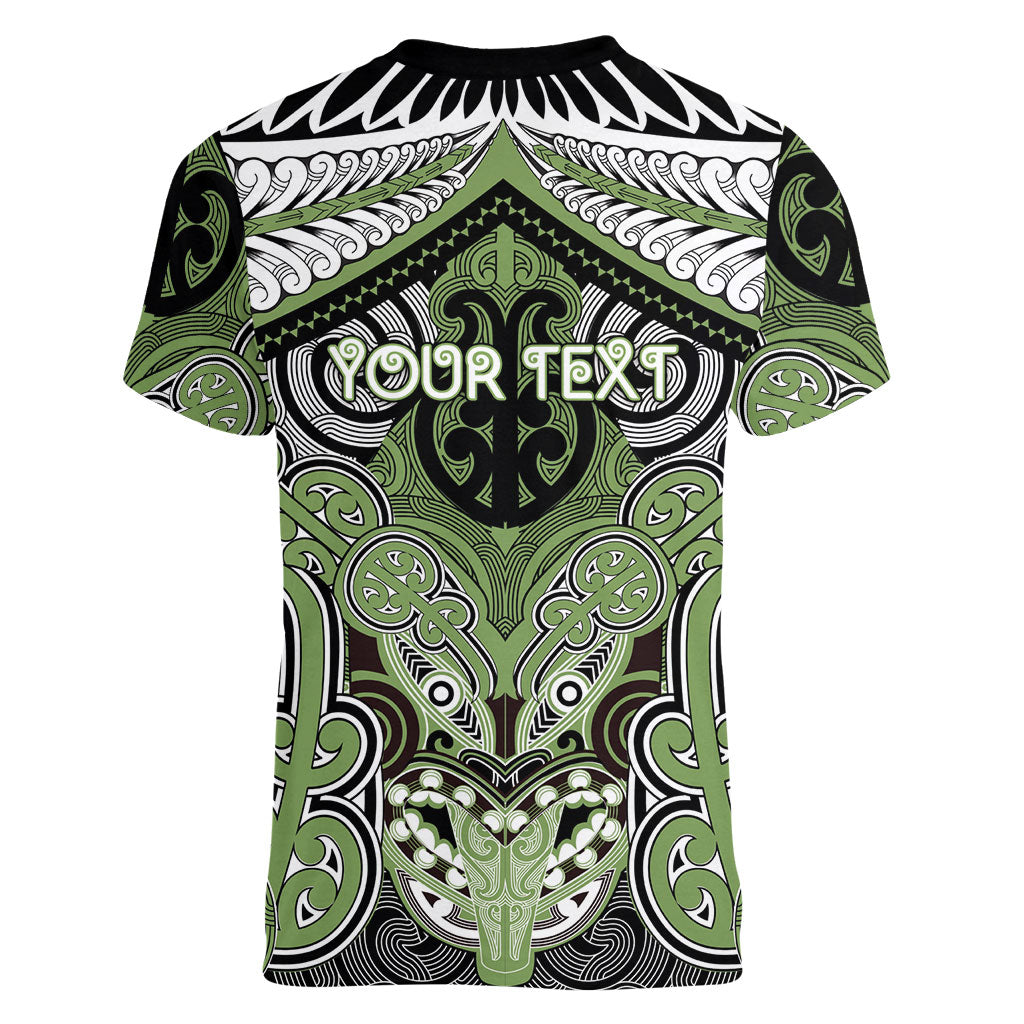 Aotearoa Iwi Ngati Raukawa Personalised Women V-Neck T-Shirt Maori Kowhaiwhai Pattern LT19 - Polynesian Pride