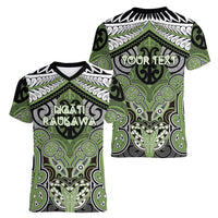 Aotearoa Iwi Ngati Raukawa Personalised Women V-Neck T-Shirt Maori Kowhaiwhai Pattern LT19 - Polynesian Pride