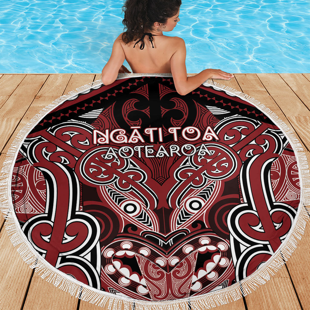Aotearoa Iwi Ngati Toa Beach Blanket Maori Kowhaiwhai Pattern LT19 - Polynesian Pride