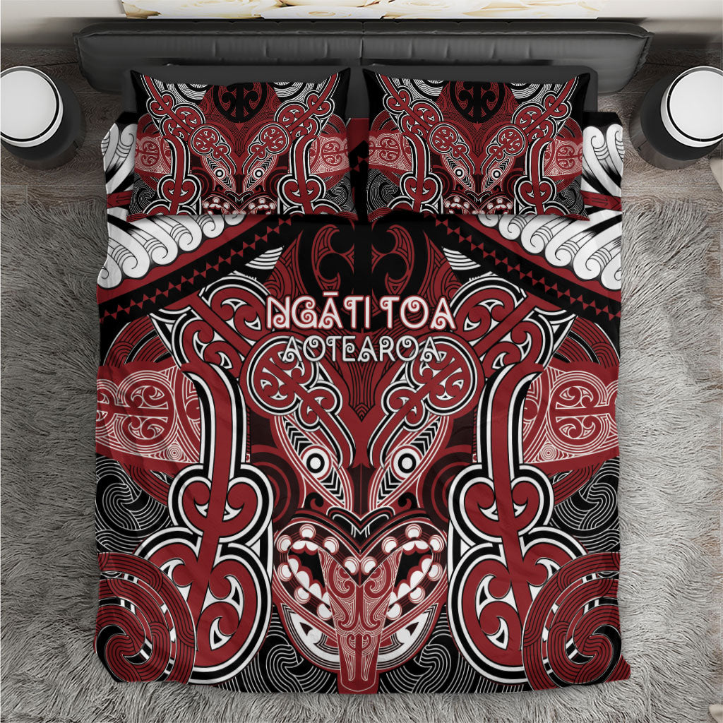 Aotearoa Iwi Ngati Toa Bedding Set Maori Kowhaiwhai Pattern LT19 Red - Polynesian Pride