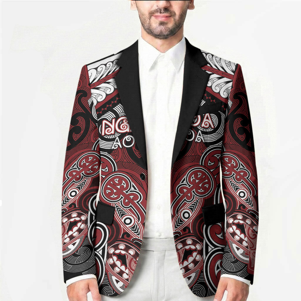 Aotearoa Iwi Ngati Toa Personalised Blazer Maori Kowhaiwhai Pattern LT19 - Polynesian Pride