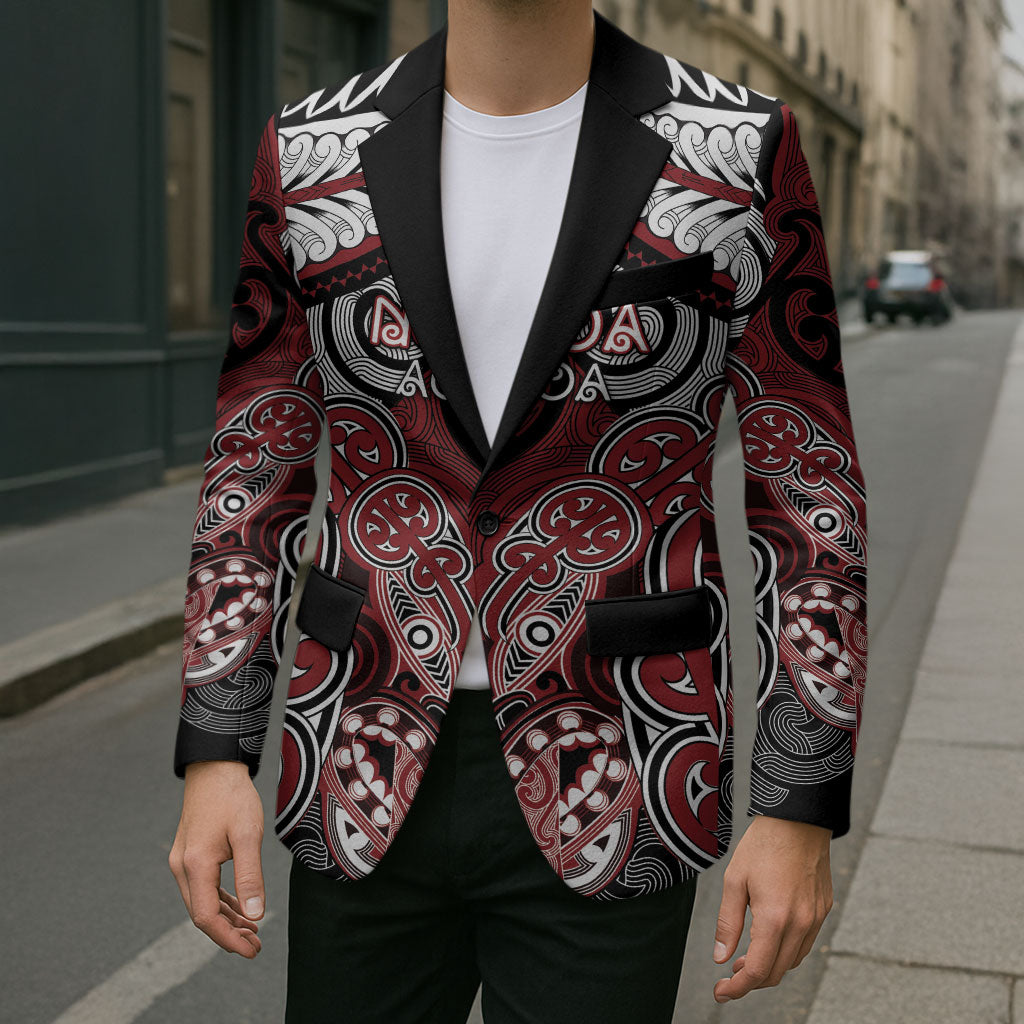Aotearoa Iwi Ngati Toa Personalised Blazer Maori Kowhaiwhai Pattern LT19 - Polynesian Pride