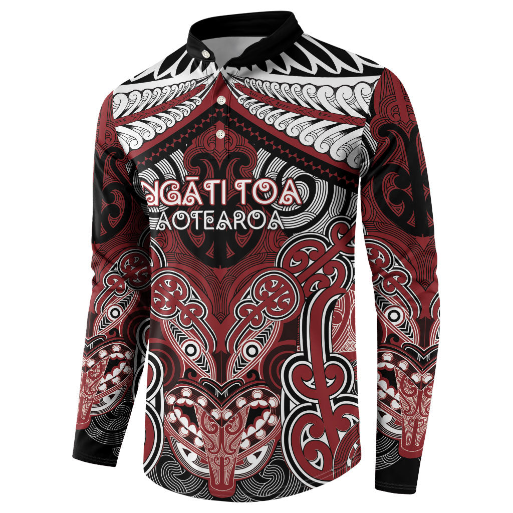 Aotearoa Iwi Ngati Toa Personalised Button Sweatshirt Maori Kowhaiwhai Pattern