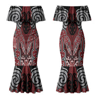 Aotearoa Iwi Ngati Toa Personalised Couples Matching Mermaid Dress and Long Sleeve Button Shirt Maori Kowhaiwhai Pattern LT19 - Polynesian Pride