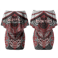 Aotearoa Iwi Ngati Toa Personalised Couples Matching Off Shoulder Short Dress and Long Sleeve Button Shirt Maori Kowhaiwhai Pattern LT19 - Polynesian Pride
