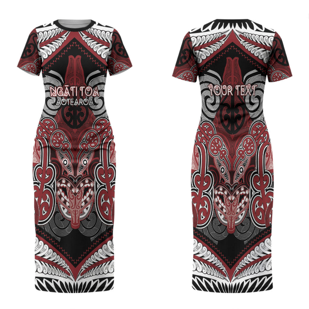 Aotearoa Iwi Ngati Toa Personalised Couples Matching Short Sleeve Bodycon Dress and Long Sleeve Button Shirt Maori Kowhaiwhai Pattern LT19 - Polynesian Pride