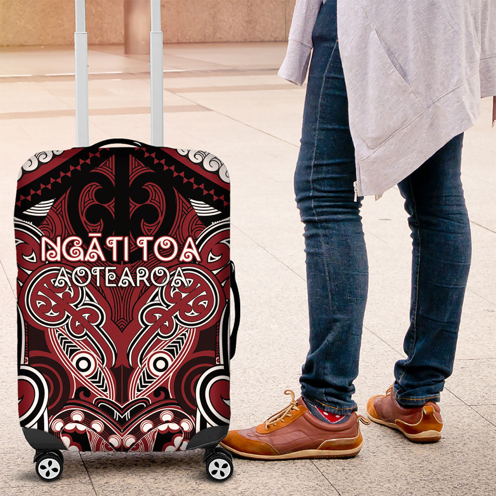 Aotearoa Iwi Ngati Toa Luggage Cover Maori Kowhaiwhai Pattern LT19 Red - Polynesian Pride
