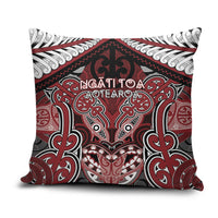 Aotearoa Iwi Ngati Toa Pillow Cover Maori Kowhaiwhai Pattern LT19 Red - Polynesian Pride