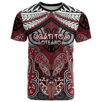Aotearoa Iwi Ngati Toa Personalised T Shirt Maori Kowhaiwhai Pattern LT19 Red - Polynesian Pride