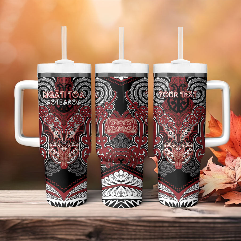 Aotearoa Iwi Ngati Toa Personalised Tumbler With Handle Maori Kowhaiwhai Pattern LT19 - Polynesian Pride