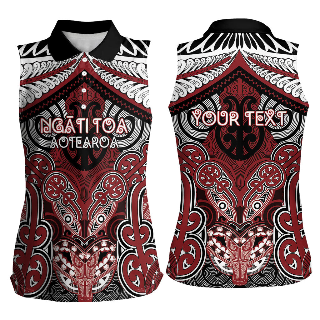 Aotearoa Iwi Ngati Toa Personalised Women Sleeveless Polo Shirt Maori Kowhaiwhai Pattern LT19 - Polynesian Pride