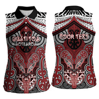 Aotearoa Iwi Ngati Toa Personalised Women Sleeveless Polo Shirt Maori Kowhaiwhai Pattern LT19 - Polynesian Pride