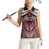 Aotearoa Iwi Ngati Toa Personalised Women Sleeveless Polo Shirt Maori Kowhaiwhai Pattern LT19 - Polynesian Pride