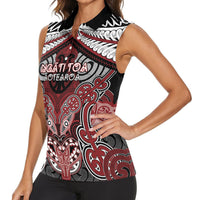 Aotearoa Iwi Ngati Toa Personalised Women Sleeveless Polo Shirt Maori Kowhaiwhai Pattern LT19 - Polynesian Pride
