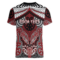 Aotearoa Iwi Ngati Toa Personalised Women V-Neck T-Shirt Maori Kowhaiwhai Pattern LT19 - Polynesian Pride
