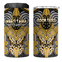 Aotearoa Iwi Ngati Tama Personalised 4 in 1 Can Cooler Tumbler Maori Kowhaiwhai Pattern LT19 One Size: 16 oz Yellow - Polynesian Pride
