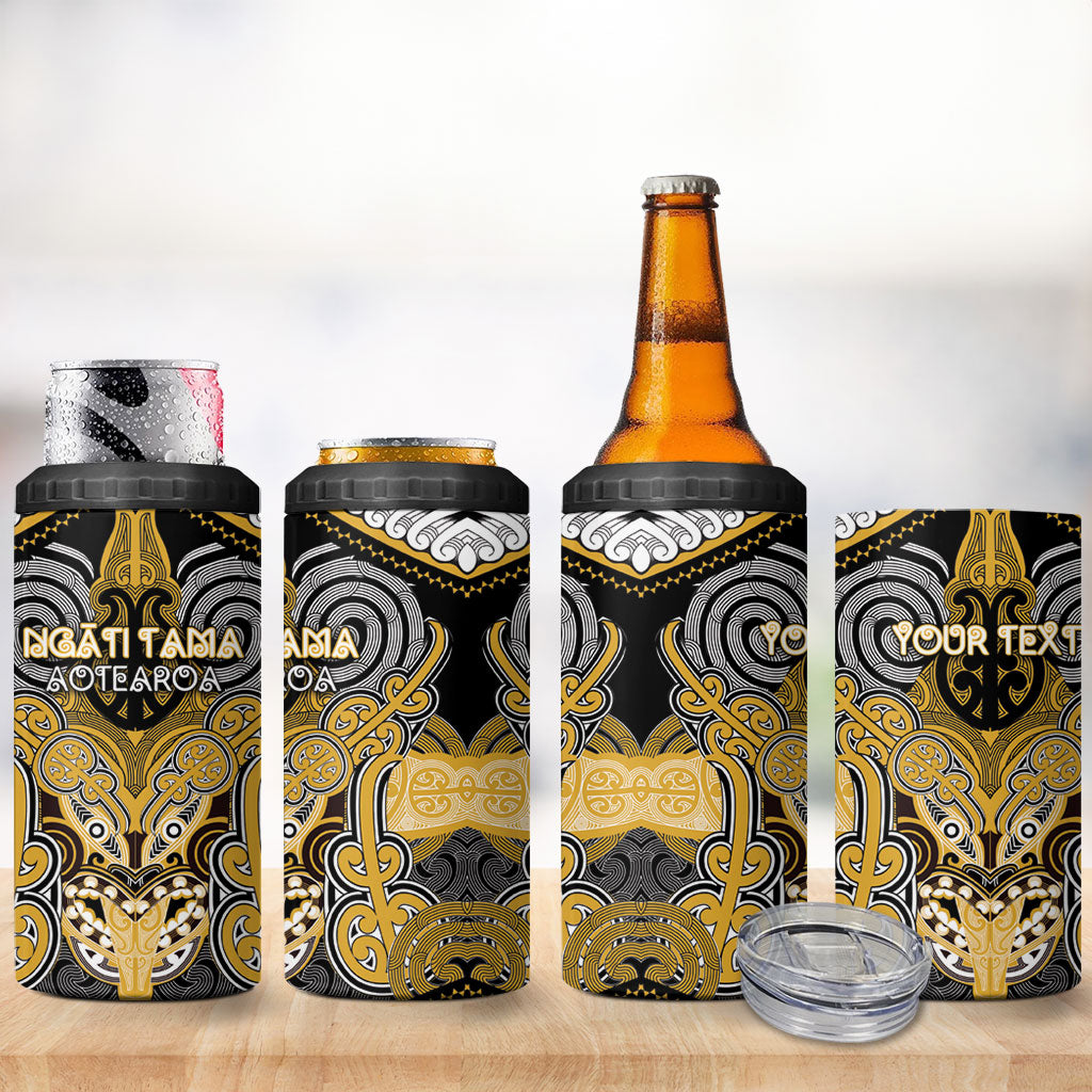 Aotearoa Iwi Ngati Tama Personalised 4 in 1 Can Cooler Tumbler Maori Kowhaiwhai Pattern LT19 - Polynesian Pride