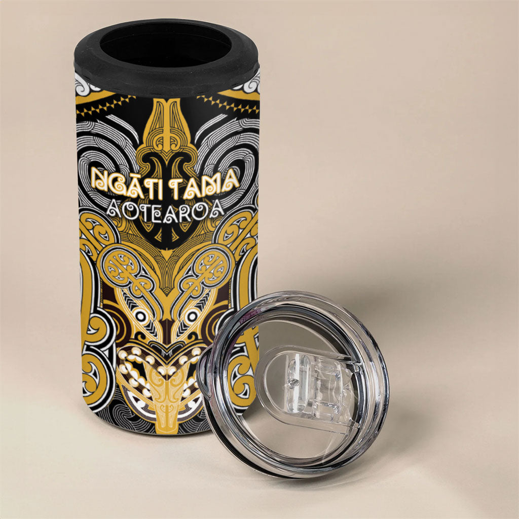 Aotearoa Iwi Ngati Tama Personalised 4 in 1 Can Cooler Tumbler Maori Kowhaiwhai Pattern LT19 - Polynesian Pride