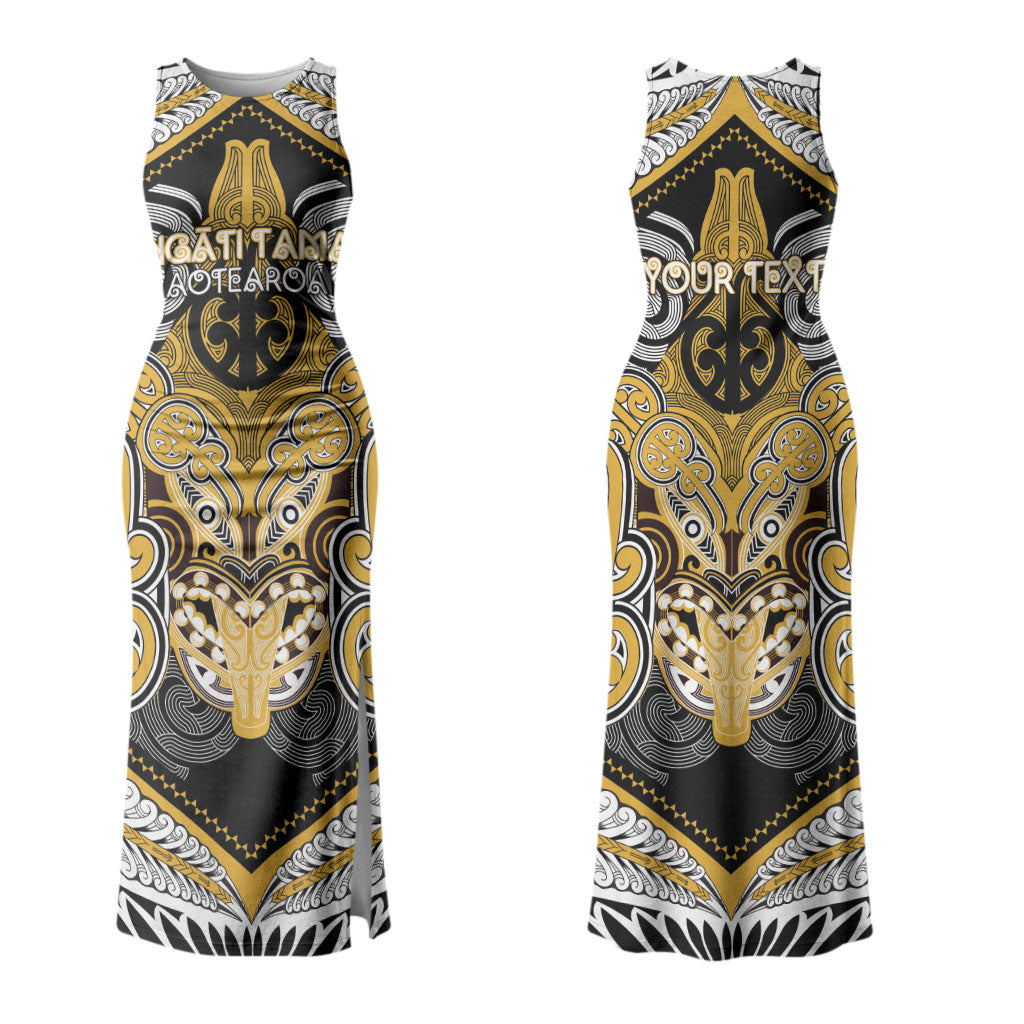 Aotearoa Iwi Ngati Tama Personalised Couples Matching Tank Maxi Dress and Hawaiian Shirt Maori Kowhaiwhai Pattern LT19 - Polynesian Pride