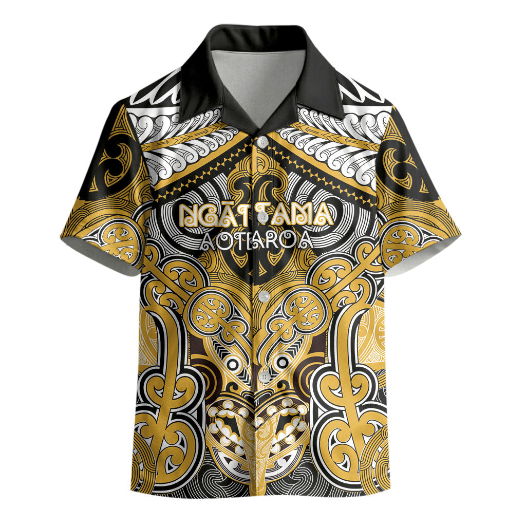 Aotearoa Iwi Ngati Tama Personalised Kid Hawaiian Shirt Maori Kowhaiwhai Pattern LT19 - Polynesian Pride