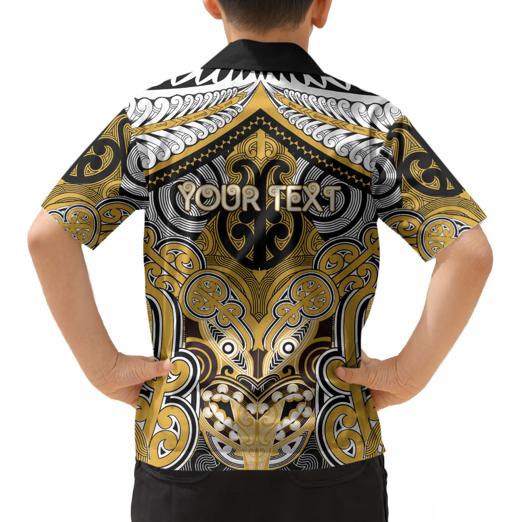 Aotearoa Iwi Ngati Tama Personalised Kid Hawaiian Shirt Maori Kowhaiwhai Pattern LT19 - Polynesian Pride