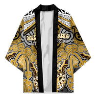 Aotearoa Iwi Ngati Tama Personalised Kimono Maori Kowhaiwhai Pattern LT19 Unisex Yellow - Polynesian Pride