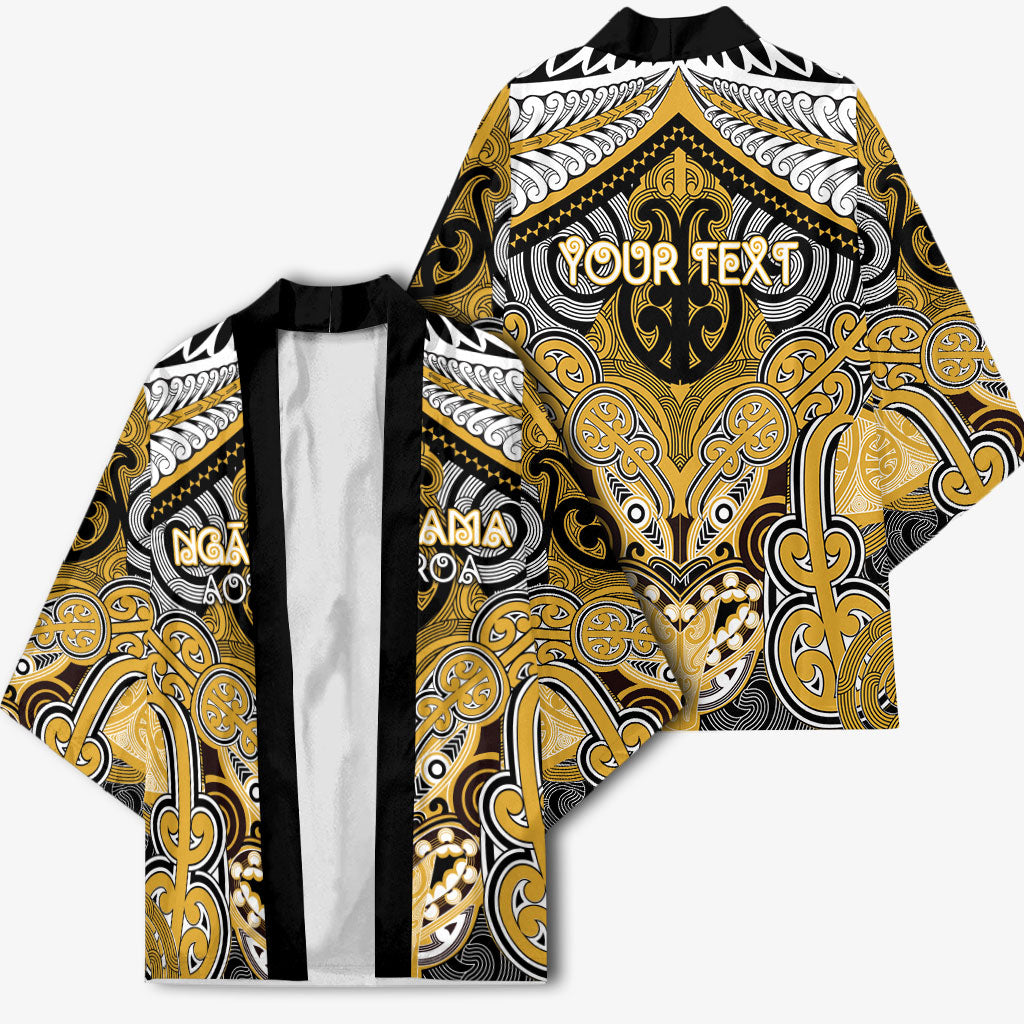 Aotearoa Iwi Ngati Tama Personalised Kimono Maori Kowhaiwhai Pattern LT19 - Polynesian Pride