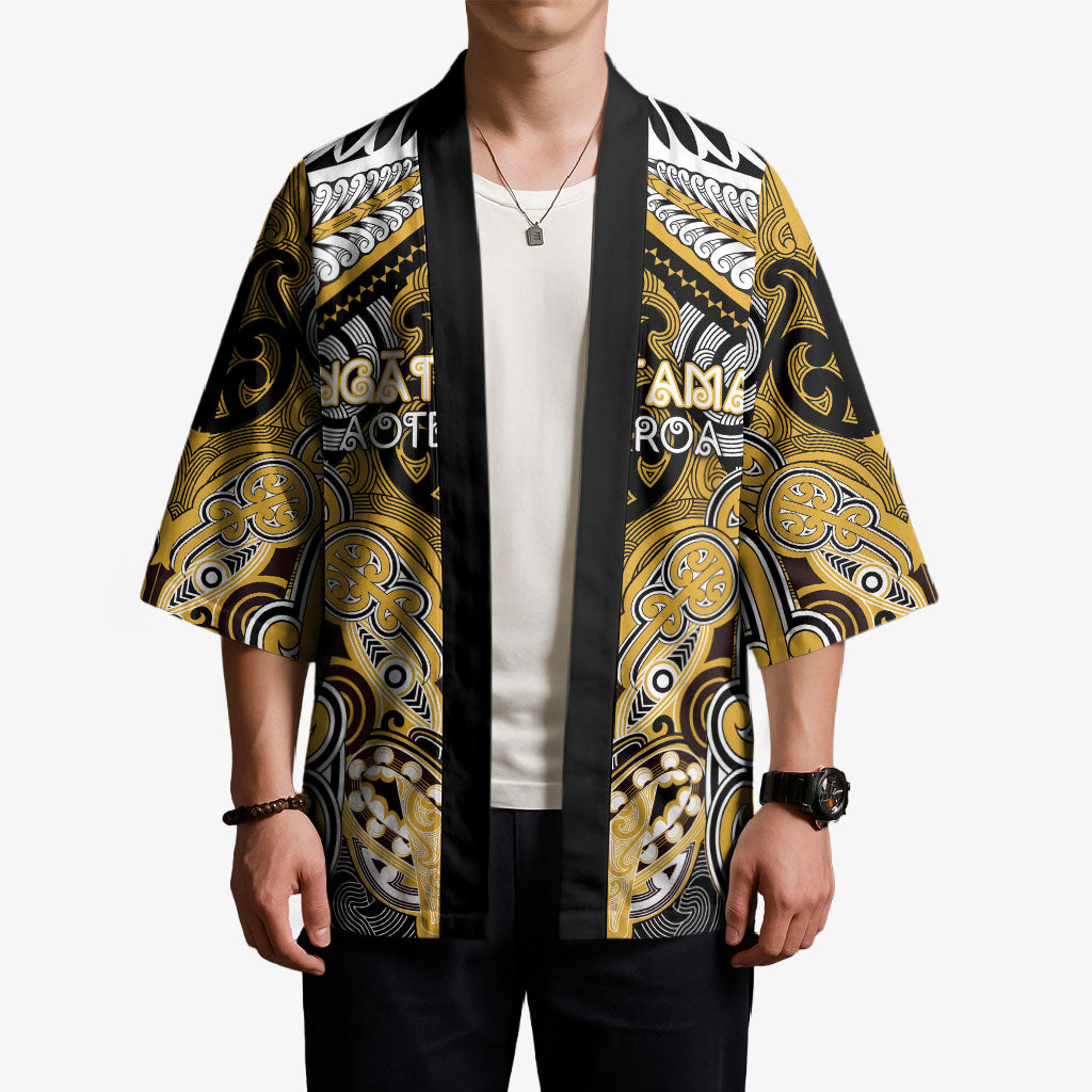 Aotearoa Iwi Ngati Tama Personalised Kimono Maori Kowhaiwhai Pattern LT19 - Polynesian Pride