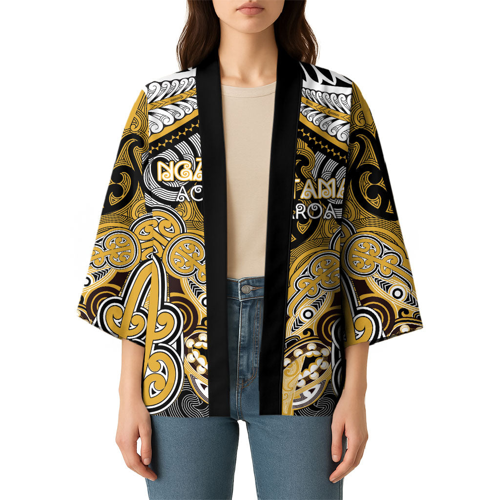 Aotearoa Iwi Ngati Tama Personalised Kimono Maori Kowhaiwhai Pattern LT19 - Polynesian Pride