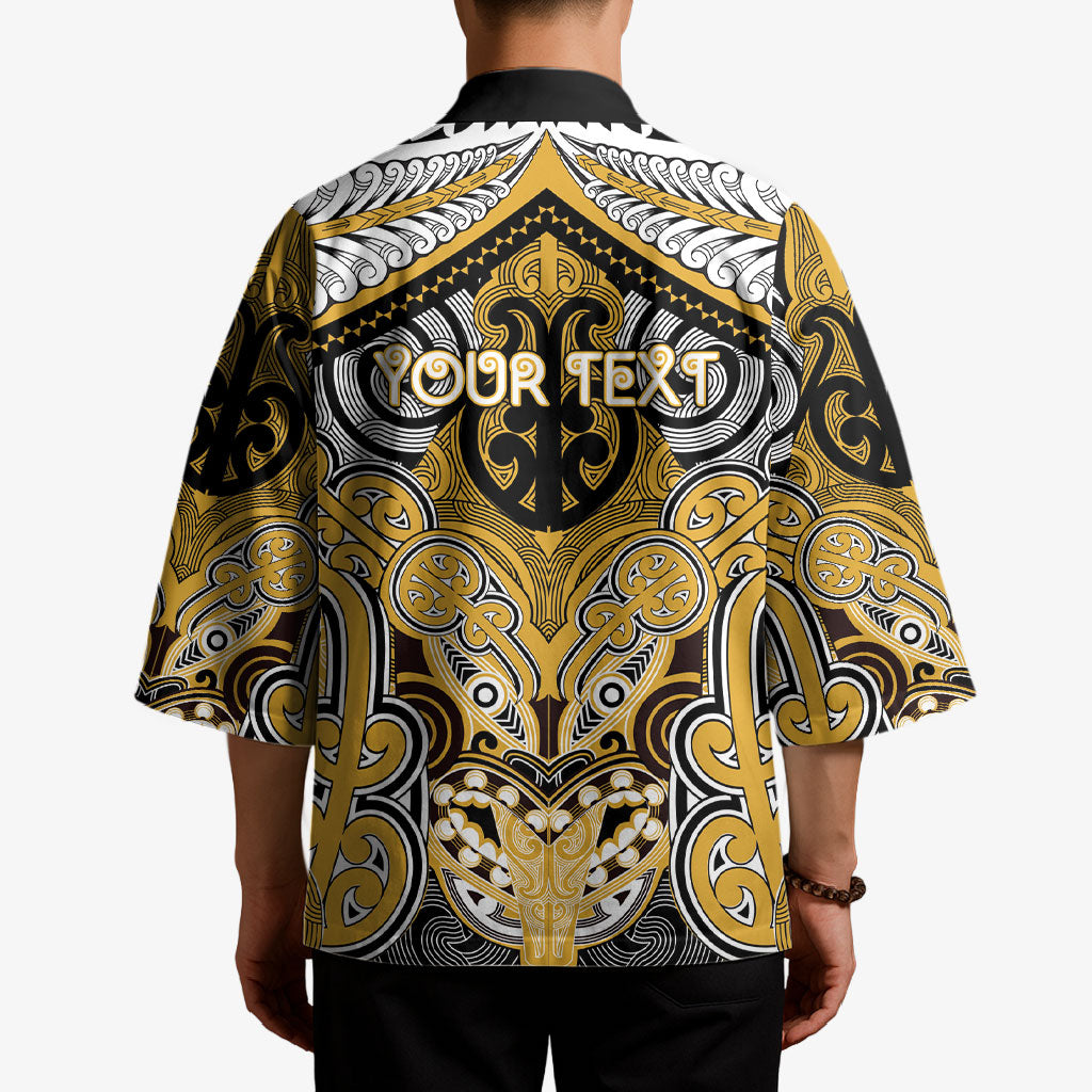 Aotearoa Iwi Ngati Tama Personalised Kimono Maori Kowhaiwhai Pattern LT19 - Polynesian Pride